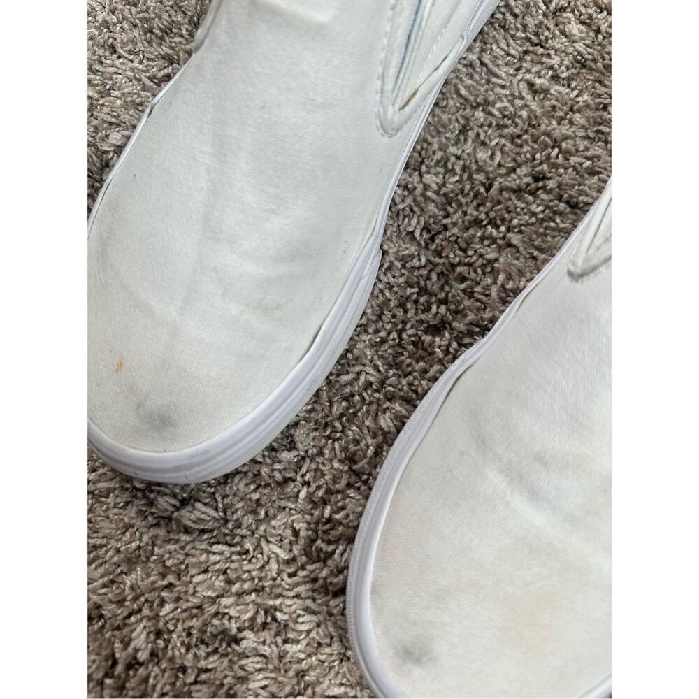 vans white slip on sneakers cavas flat shoes skate unisex women’s 10 men’s 8.5 - Picture 11 of 11